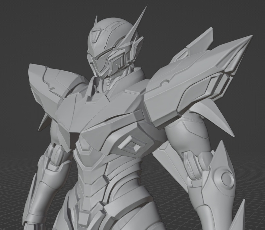 オリジナルロボ像I 頭長150ミリ、3Dプリント用stlデータ（AI活用）*プリント未確認データ*