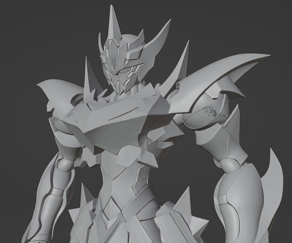 オリジナルロボ像L 頭長150ミリ、3Dプリント用stlデータ（AI活用）*プリント未確認データ*