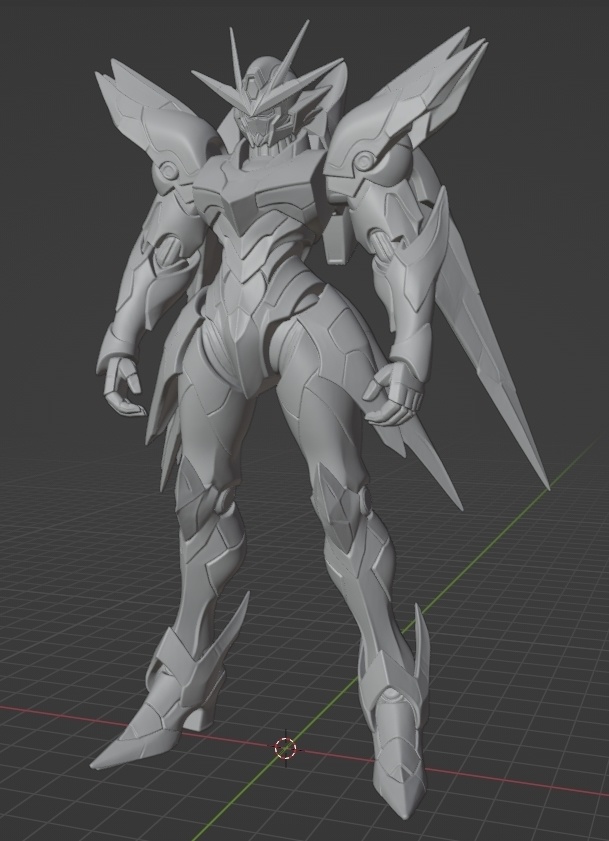 オリジナルガンダム、ガンダムゼノヴァン像 頭長150ミリ(AI活用)*プリント未確認データ*