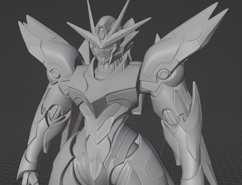 オリジナルガンダム、ガンダムゼノヴァン像 頭長150ミリ（AI活用）*プリント未確認データ*