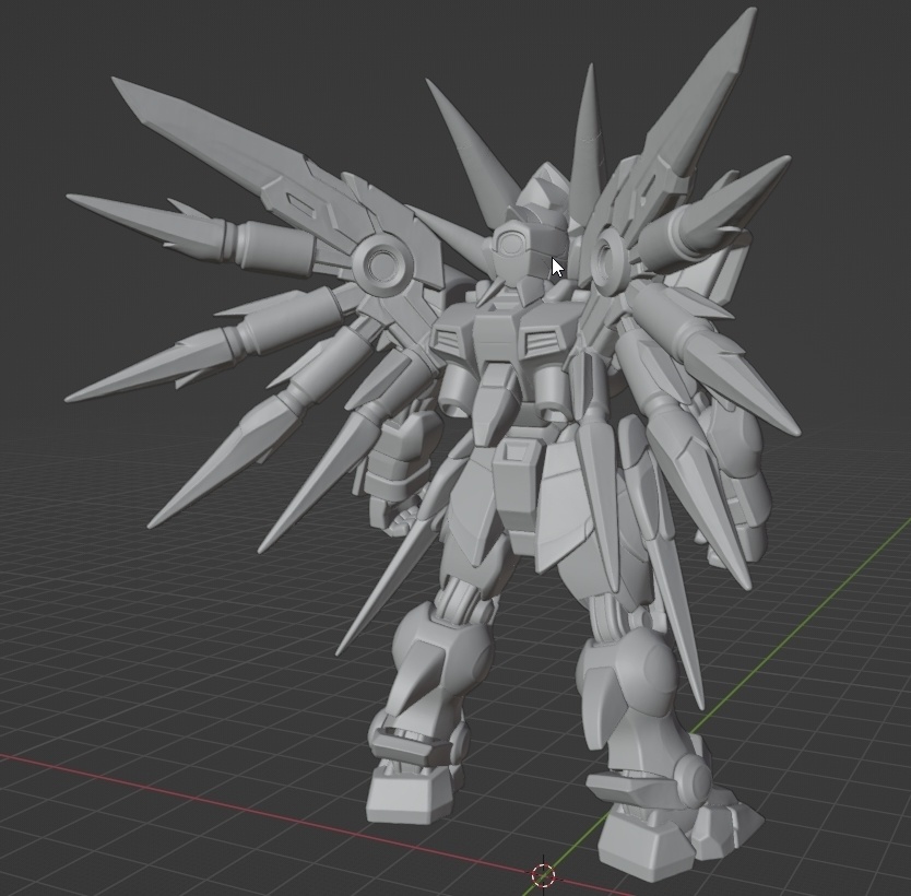 オリジナルSDガンダム、ワームガンダム像 頭長100ミリ(AI活用)*プリント未確認データ*