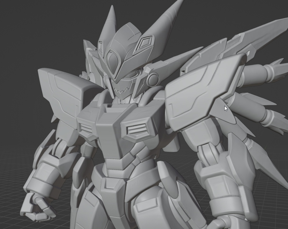 オリジナルSDガンダム、ワームガンダム像 頭長100ミリ（AI活用）*プリント未確認データ*