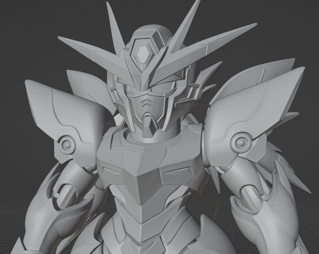 オリジナルSDガンダム、SDガンダムゼノヴァン像 頭長100ミリ（AI活用）*プリント未確認データ*