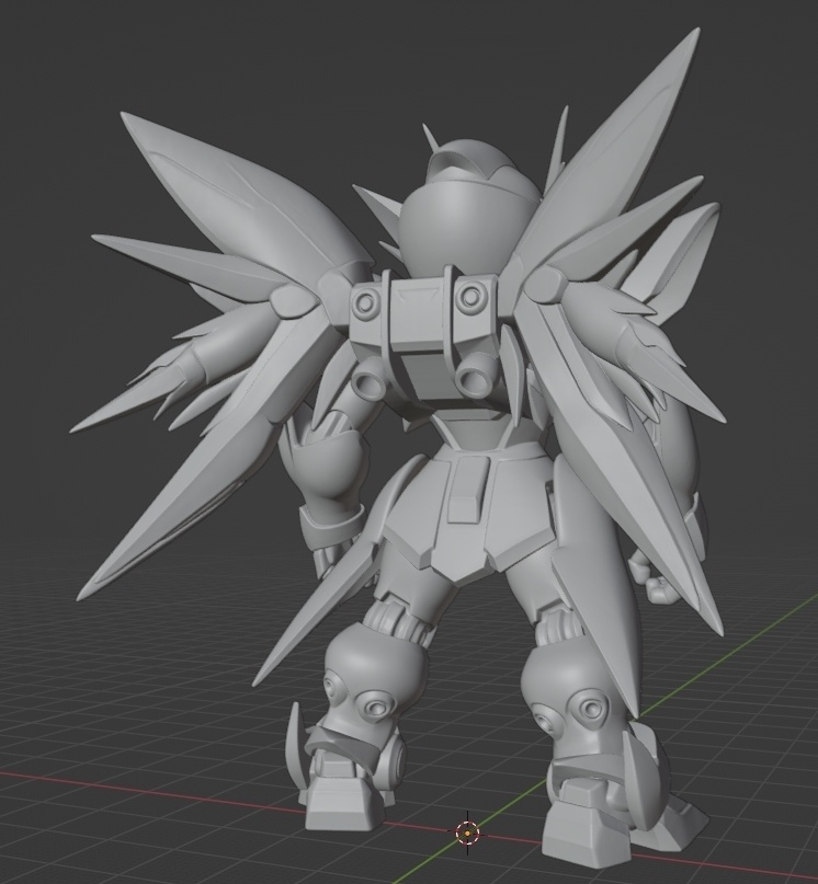 オリジナルSDガンダム、SDガンダムゼノヴァン像 頭長100ミリ(AI活用)*プリント未確認データ*