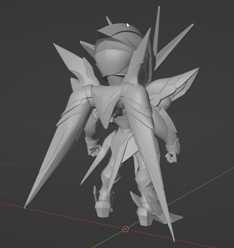 オリジナルSDガンダム、SDガンダムゼノヴァン像Tiyp2 頭長100ミリ(AI活用)*プリント未確認データ*