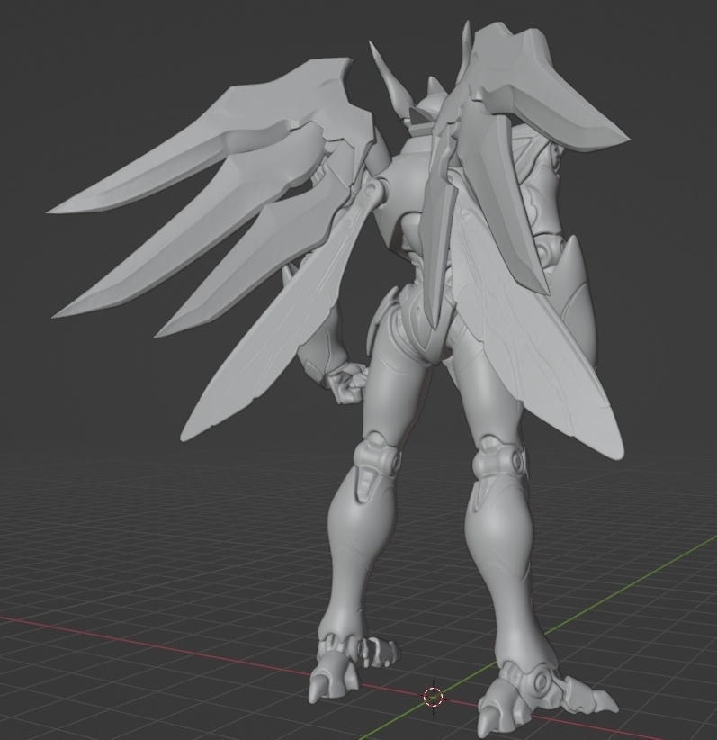 オリジナルオーラバトラー像B 頭長150ミリ、3Dプリント用stlデータ(AI活用)*プリント未確認データ*