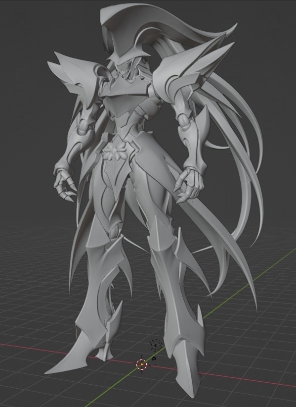 オリジナルモータヘッド、ナイトオブゴールドⅡ像 頭長150ミリ(AI活用)*プリント未確認データ*