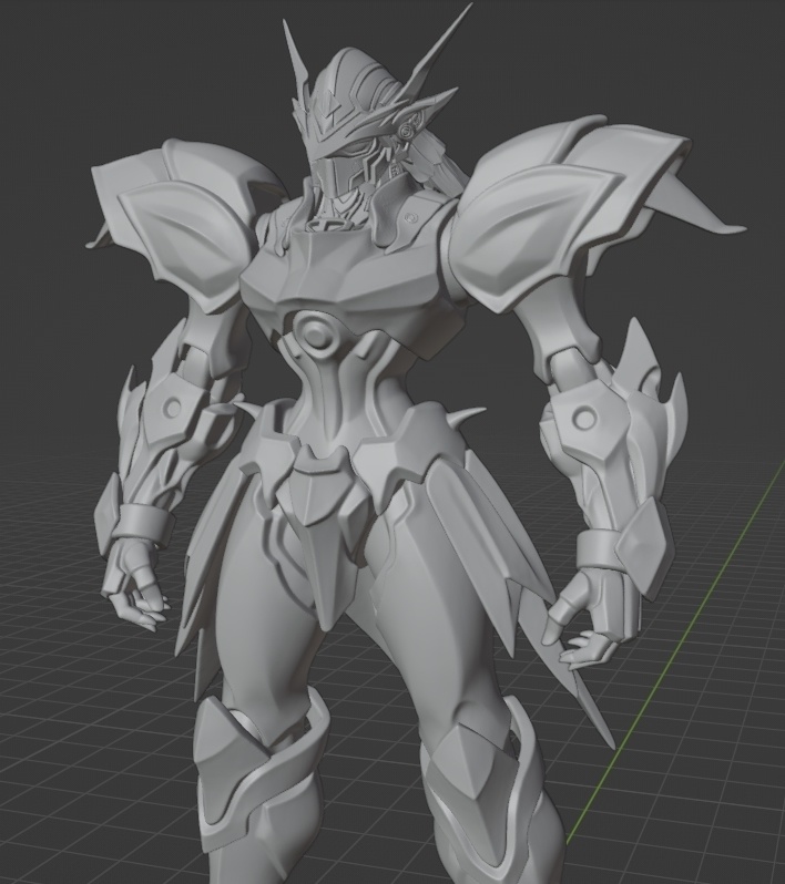 オリジナルモータヘッド、量産型シュペルター像 頭長150ミリ（AI活用）*プリント未確認データ*