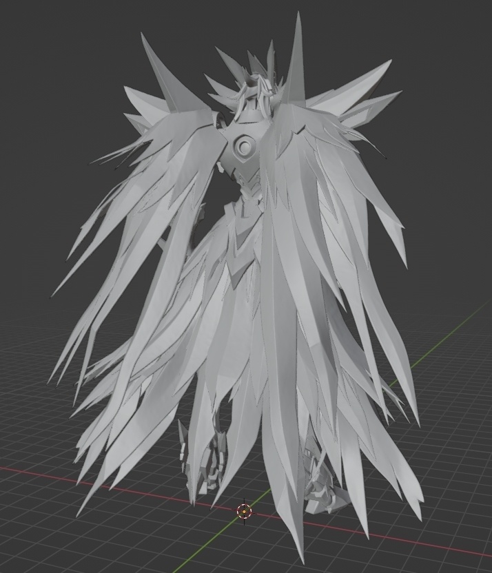 オリジナルモータヘッド、レグナス・セラフ像 頭長150ミリ(AI活用)*プリント未確認データ*