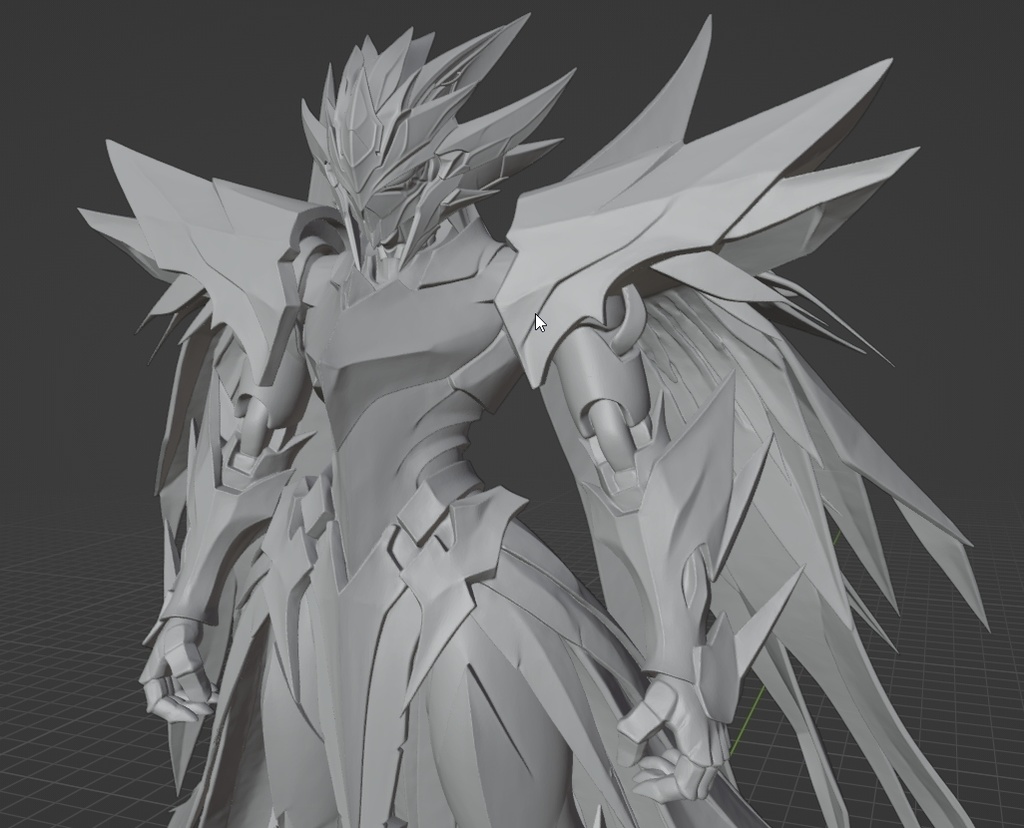 オリジナルモータヘッド、レグナス・セラフ像 頭長150ミリ(AI活用)*プリント未確認データ*