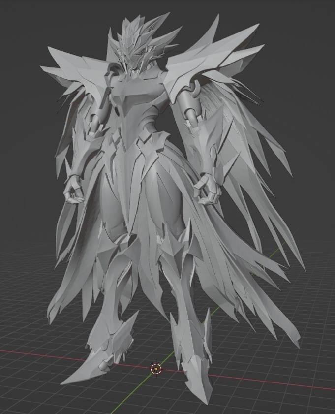 オリジナルモータヘッド、レグナス・セラフ像 頭長150ミリ(AI活用)*プリント未確認データ*