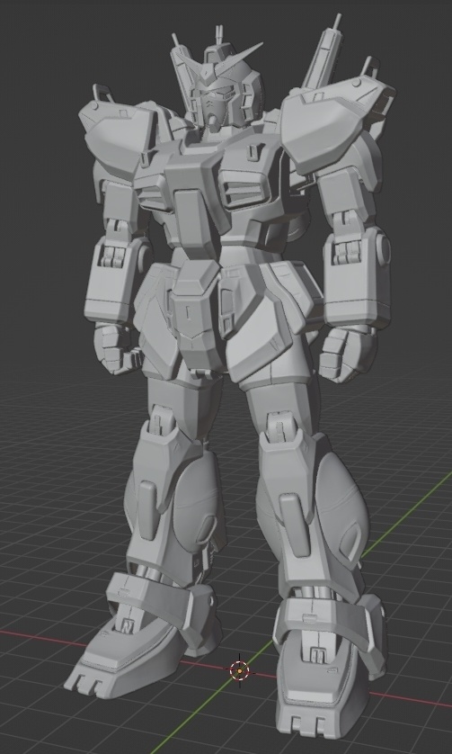 大河原イラスト版ガンダムMk-II像 頭長120ミリ(AI活用)*プリント未確認データ*