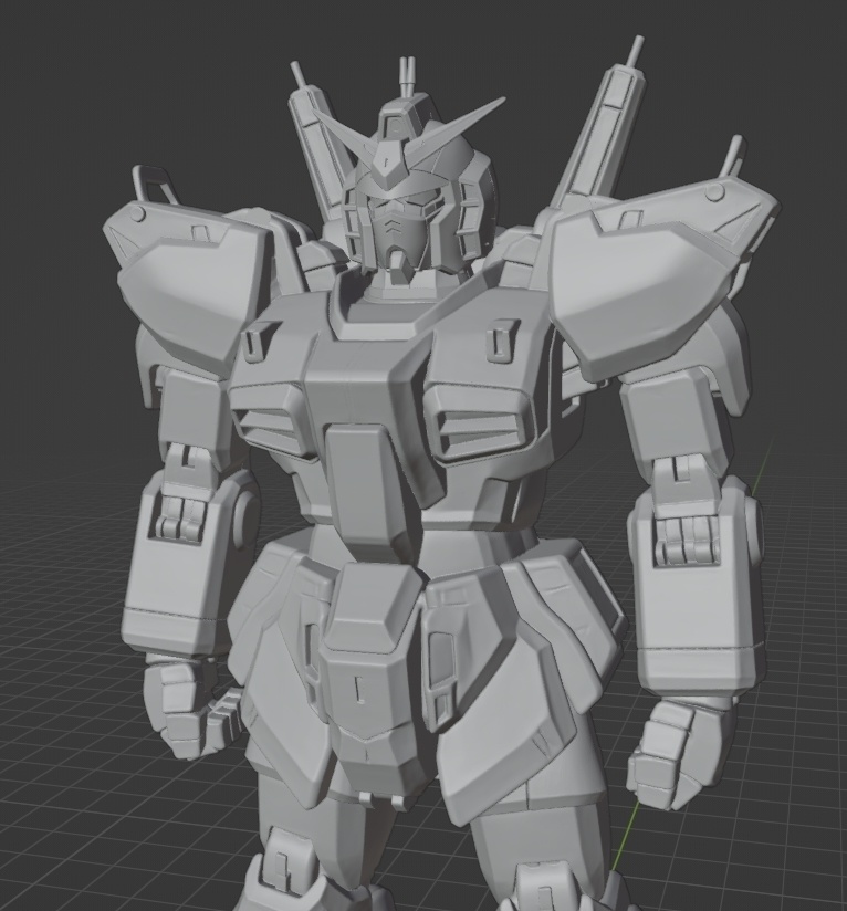 大河原イラスト版ガンダムMk-II像 頭長120ミリ（AI活用）*プリント未確認データ*