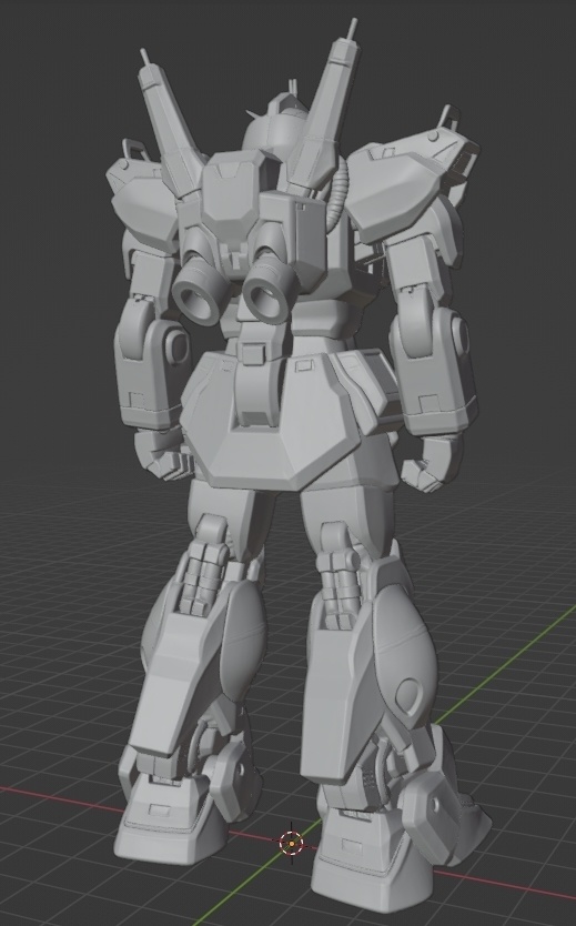 大河原イラスト版ガンダムMk-II像 頭長120ミリ(AI活用)*プリント未確認データ*