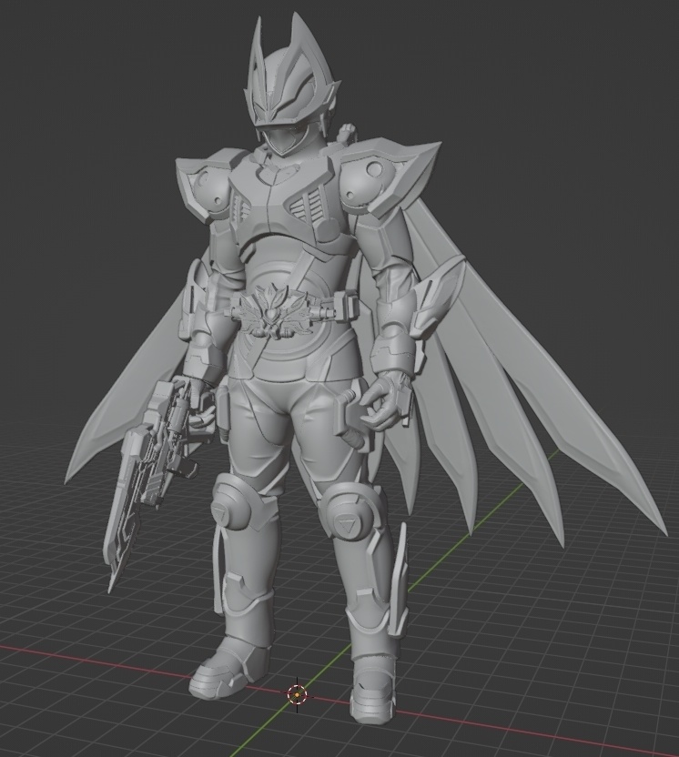 仮面ライダーギーツⅨナイン像、頭長150ミリ(AI活用)*プリント未確認データ*