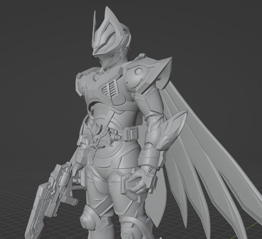 仮面ライダーギーツⅨナイン像、頭長150ミリ（AI活用）*プリント未確認データ*