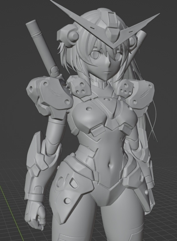 MS少女像、頭長150ミリ（AI活用）*プリント未確認データ*