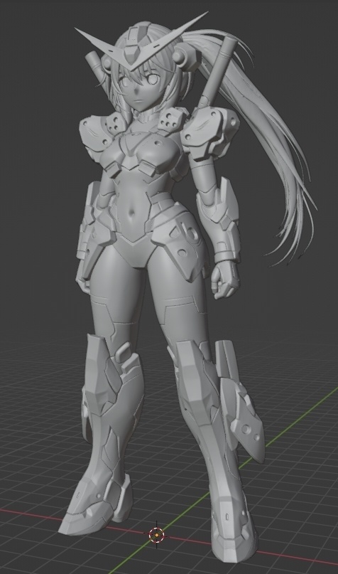 MS少女像、頭長150ミリ(AI活用)*プリント未確認データ*