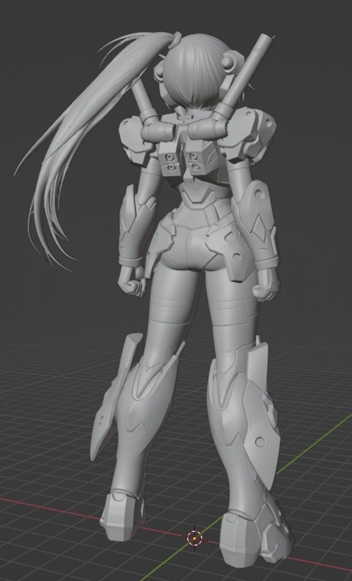 MS少女像、頭長150ミリ(AI活用)*プリント未確認データ*