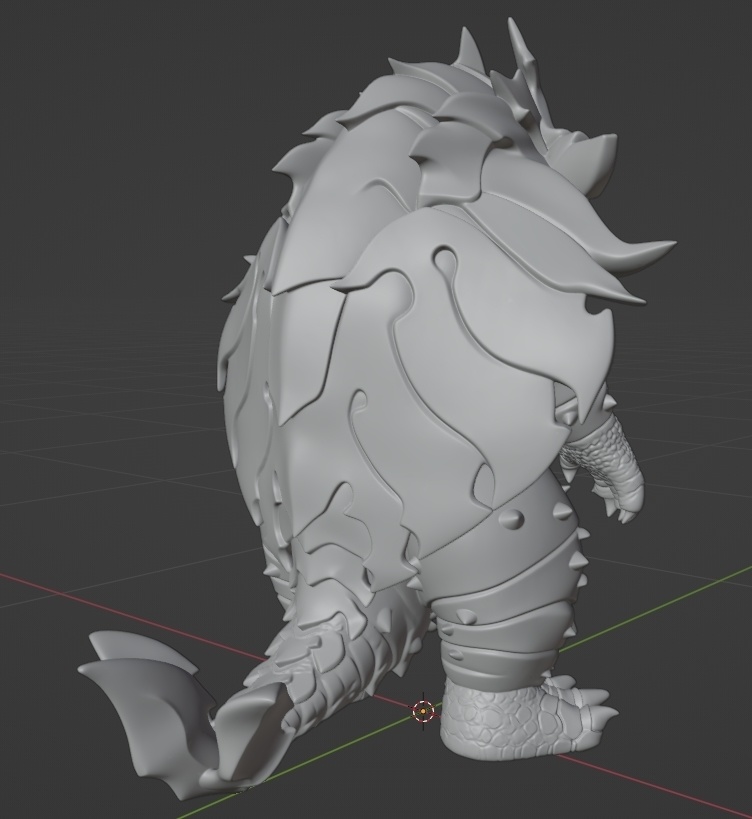 鎧甲殻獣シャゴン像(ウルトラマンアークの怪獣)、頭長120ミリ(AI活用)*プリント未確認データ*