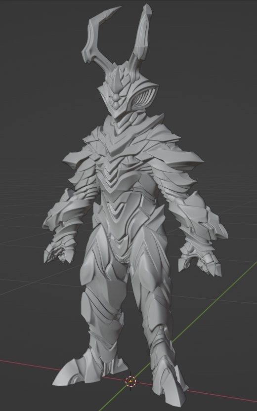 殲滅創世体ゾヴァラス(ウルトラマンオメガの怪獣)、頭長120ミリ(AI活用)プリント未確認データ