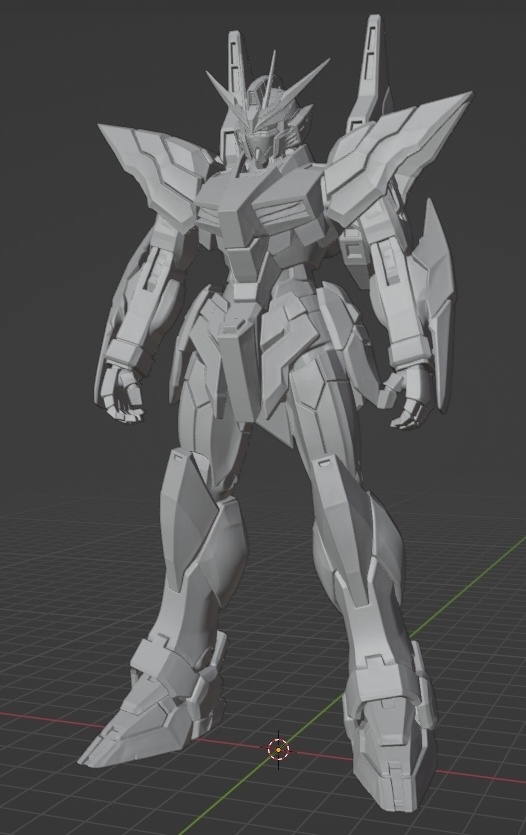 オリジナルガンダム像 頭長150ミリ(AI活用)*プリント未確認データ*