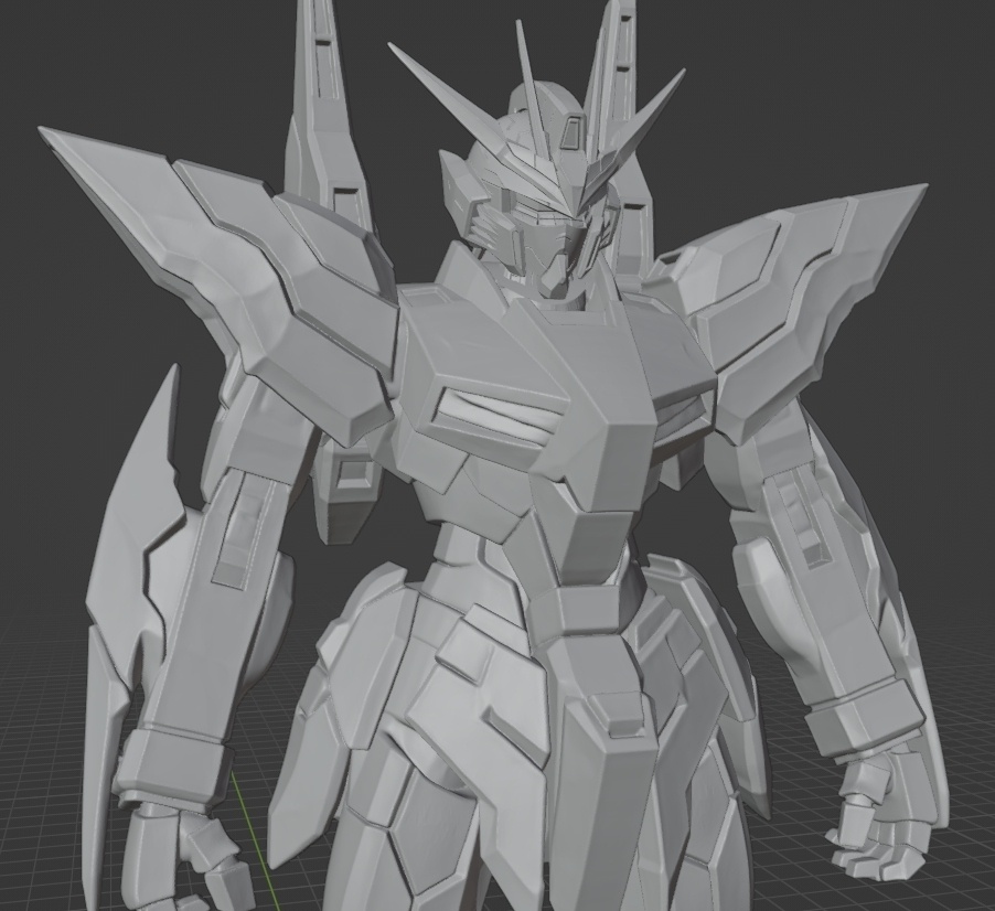 オリジナルガンダム像 頭長150ミリ（AI活用）*プリント未確認データ*