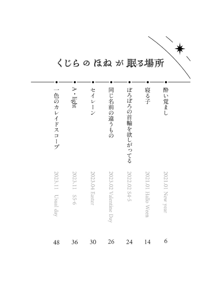 【2026.01.25新刊】くじらのほねが眠る場所【オールキャラ合同誌】