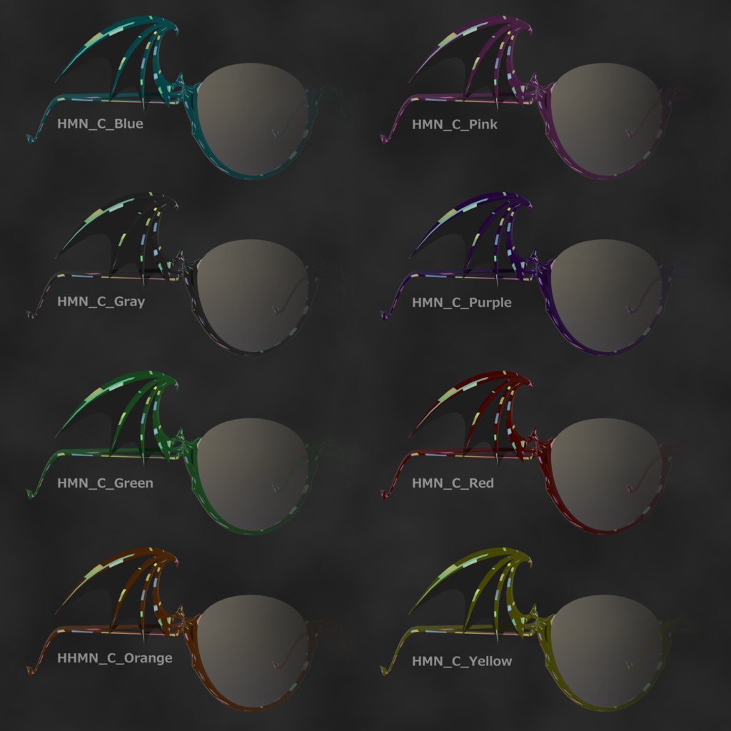 VRChat向け3Dモデル「HANEMEGANE」