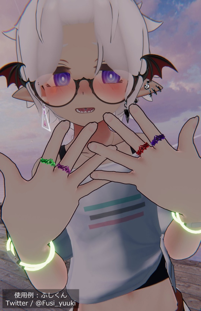 VRChat向け3Dモデル「HANEMEGANE」