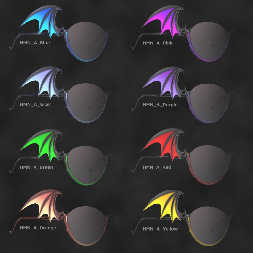 VRChat向け3Dモデル「HANEMEGANE」