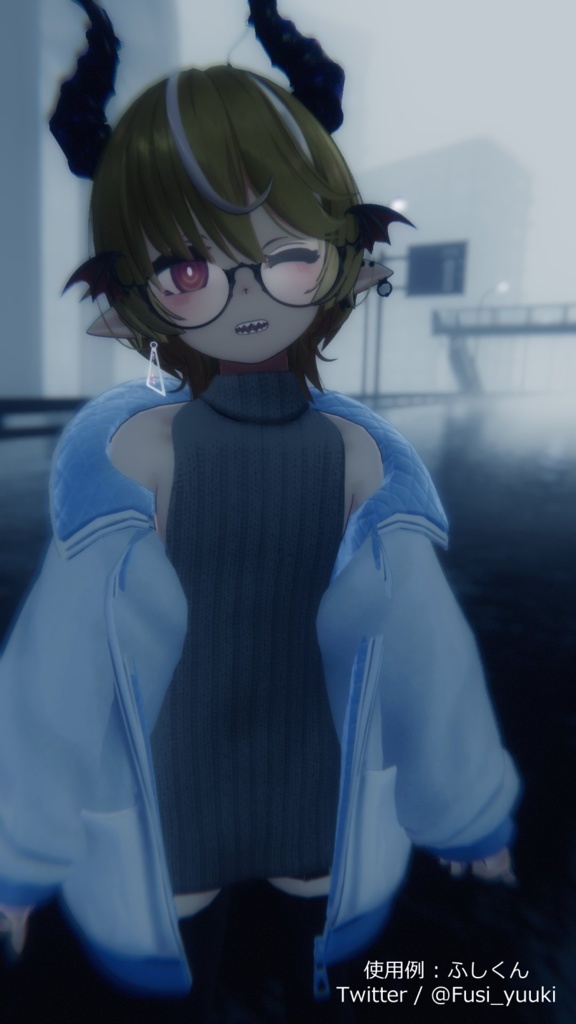 VRChat向け3Dモデル「HANEMEGANE」
