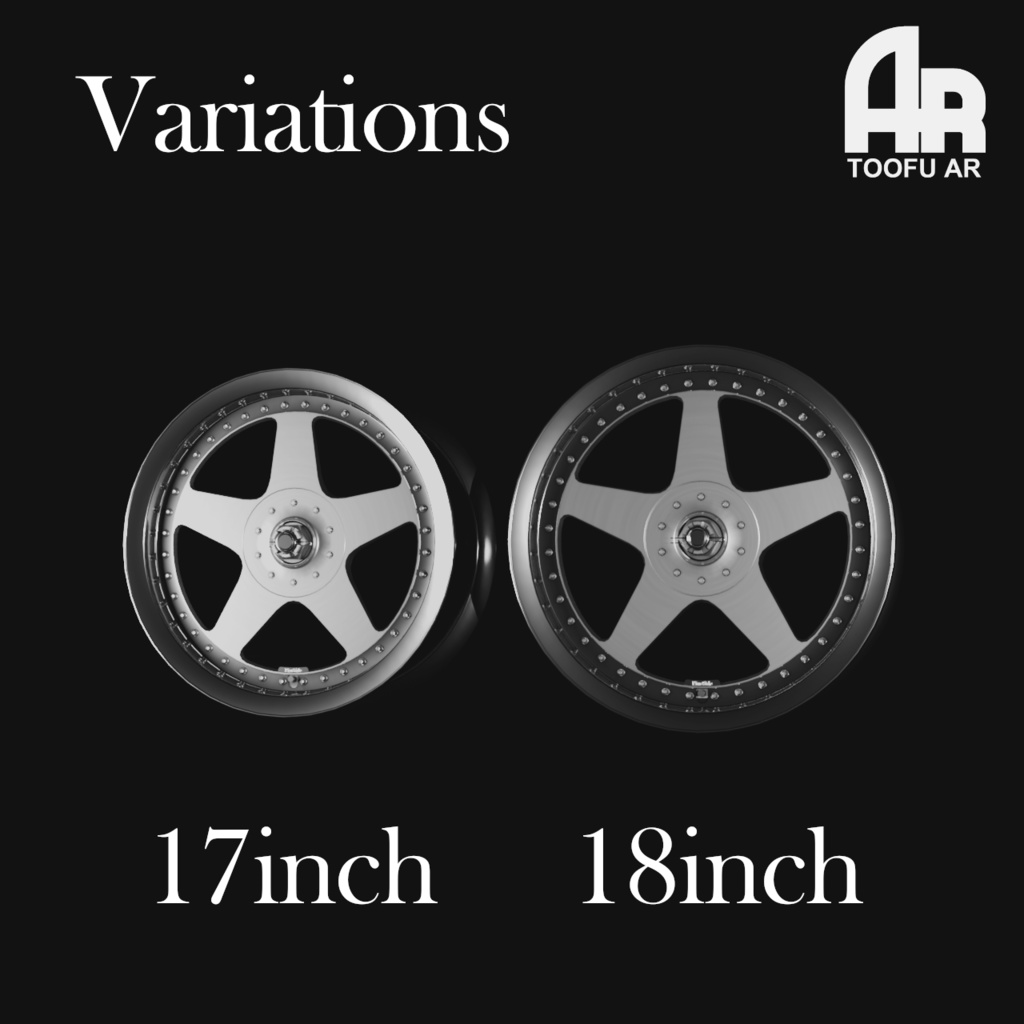 【3Dモデル】3ピースアルミホイール ANDREAS RACING V