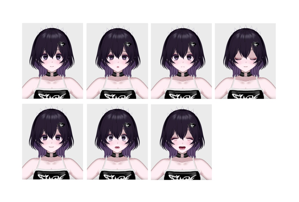 【無料有】オリジナル3Dモデル・ウルフカットのパンク少女