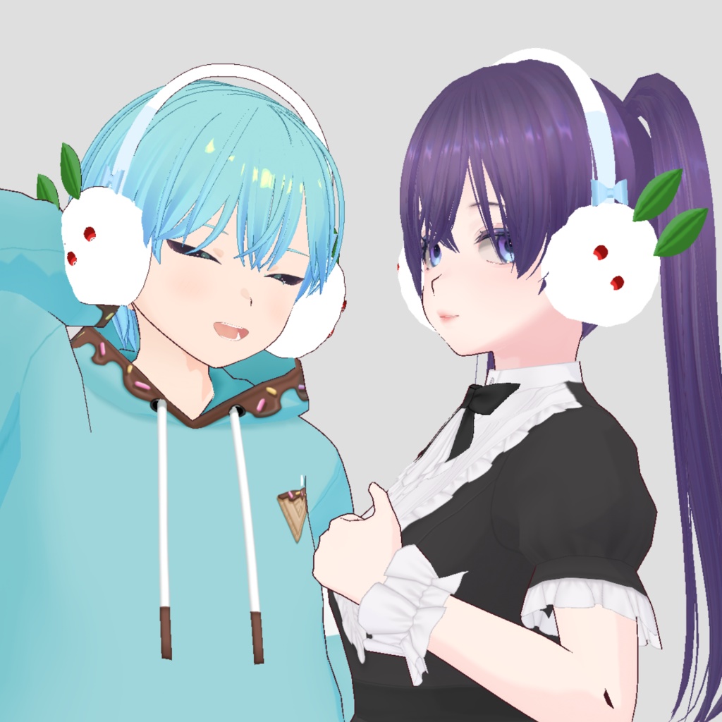 【Vroid用】【試着版有】雪うさぎイヤーマフ/Snow Rabbit Earmuffs