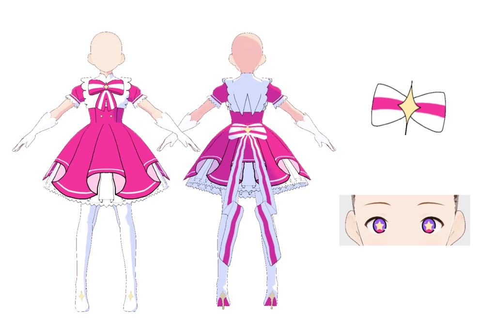 【Vroid用】【無料】いますぐ輪廻風コーデ