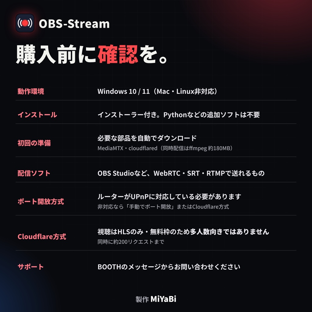 OBS-Stream-OBSの映像を、超低遅延でそのままインターネットへ。