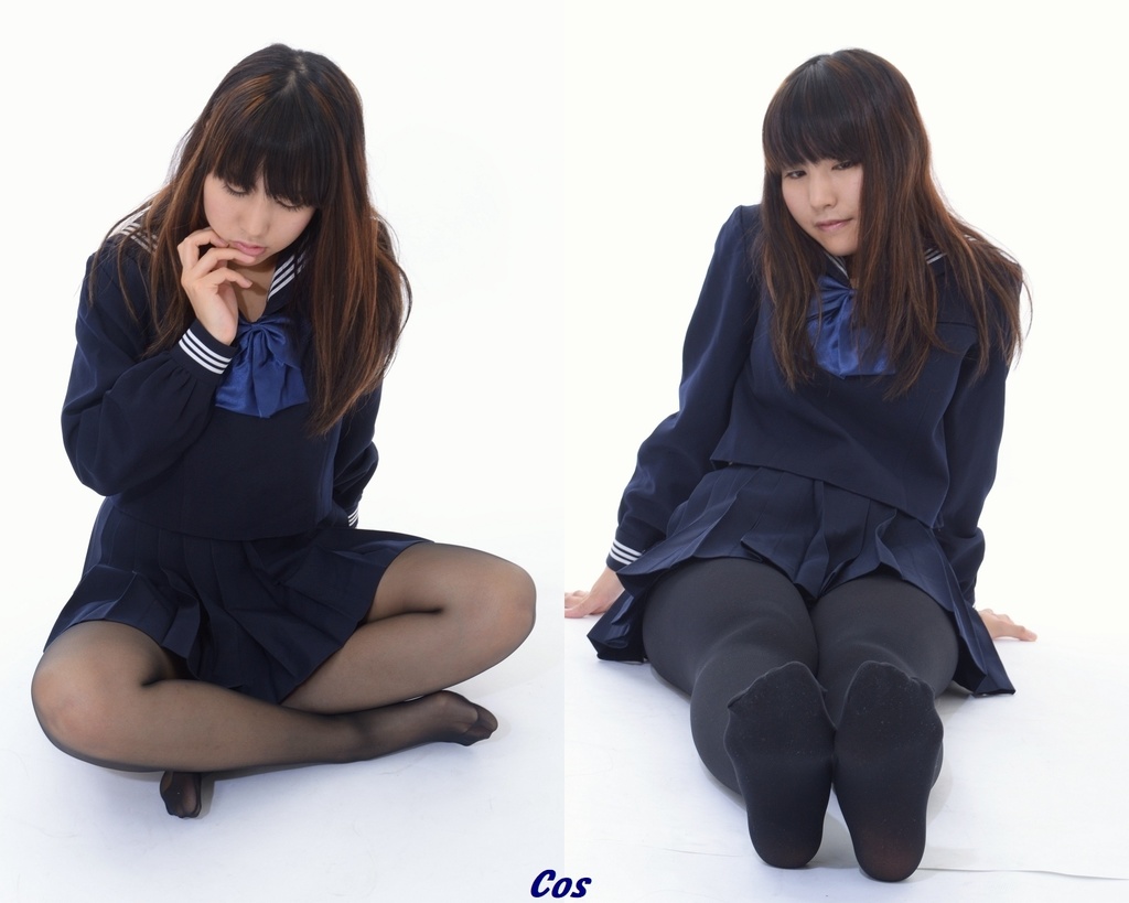【DL限定】セーラー服＋黒ストッキング＆黒タイツ