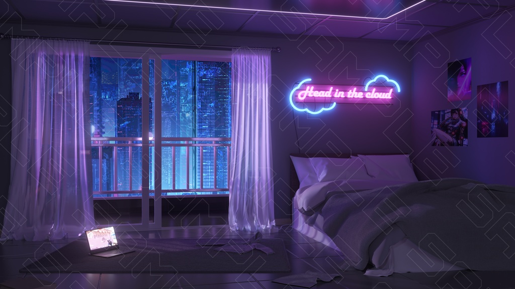 [ 3D Animated Background : NEON-ROOM ]