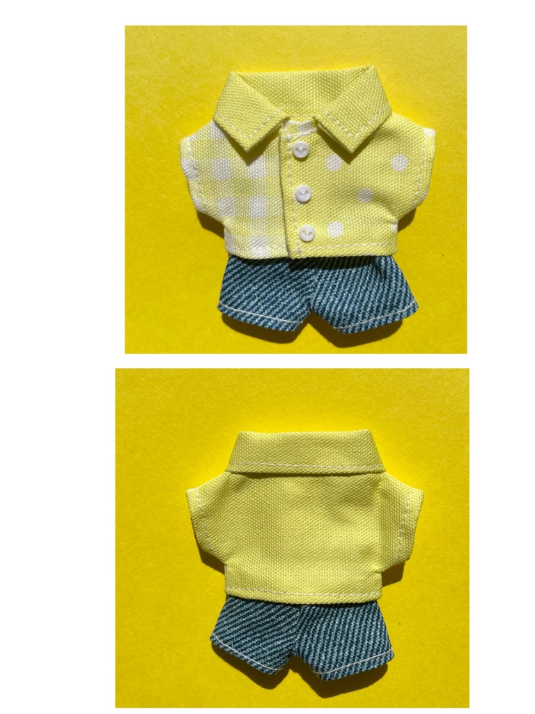 パステルシャツとデニムパンツのセット 10センチ