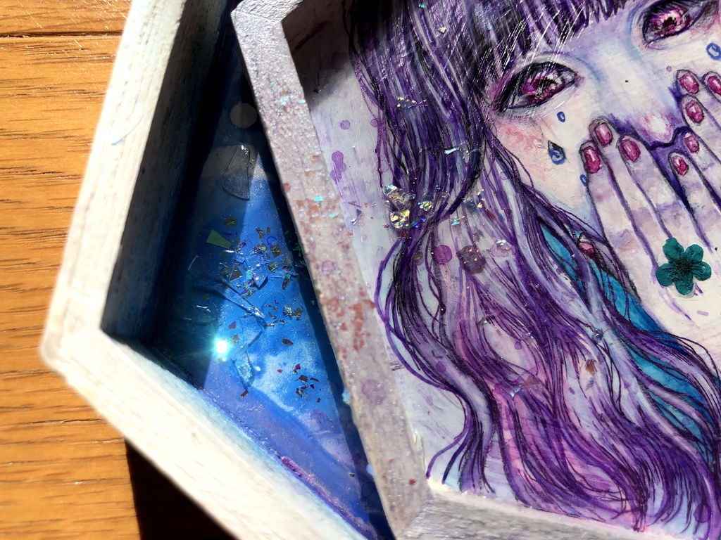 六角形ミニ原画「いわざる」