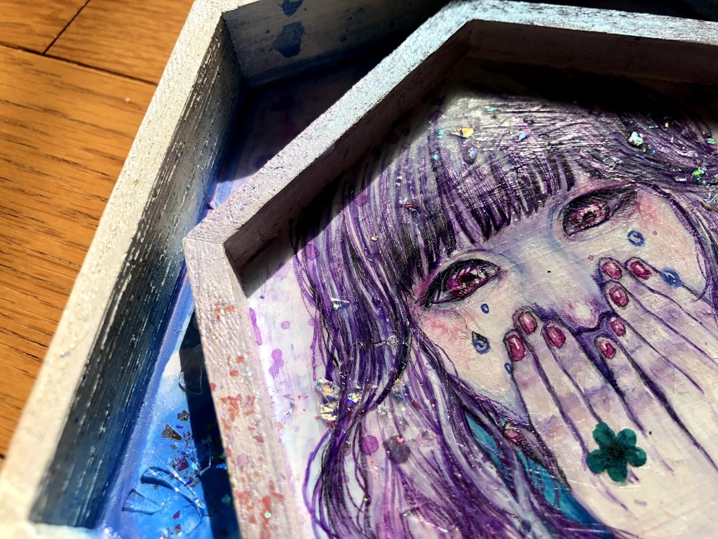 六角形ミニ原画「いわざる」