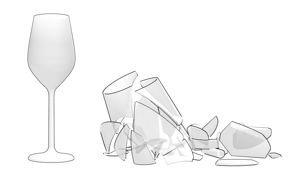 3d wine glass set