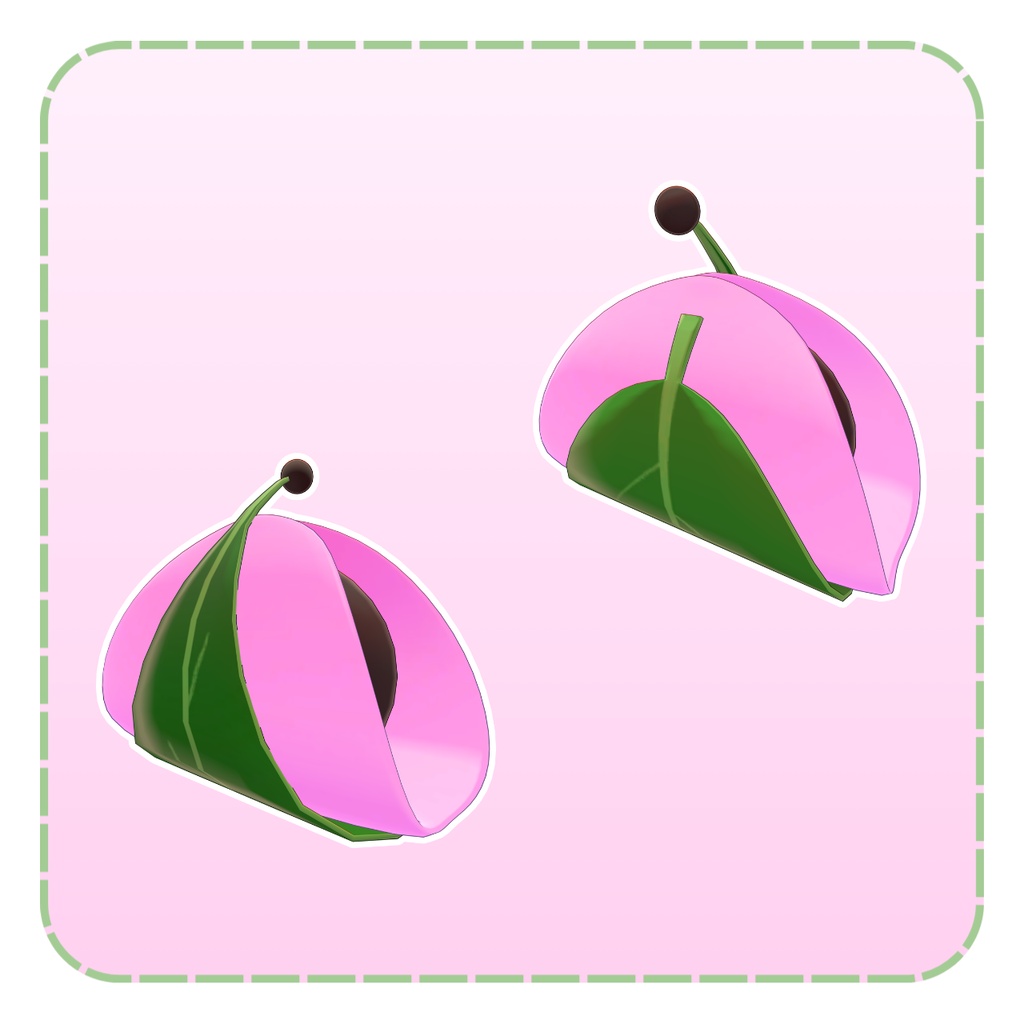 【うささき対応・VRC想定】さくらもちイヤリング