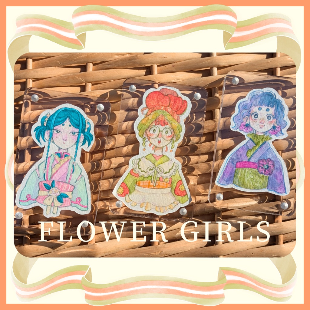 【ミニ原画】FLOWER GIRLS・春