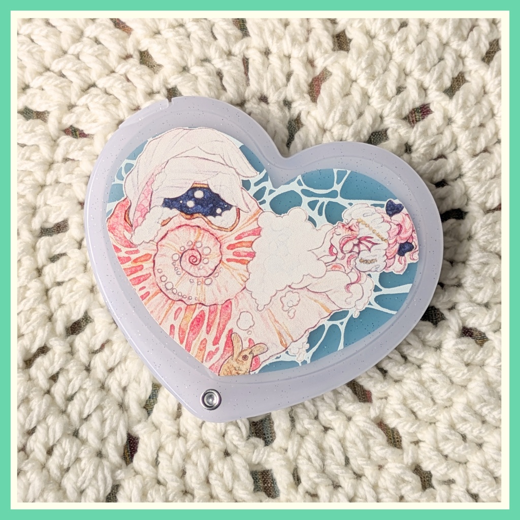 【ハート型スライドミラー】風呂人魚