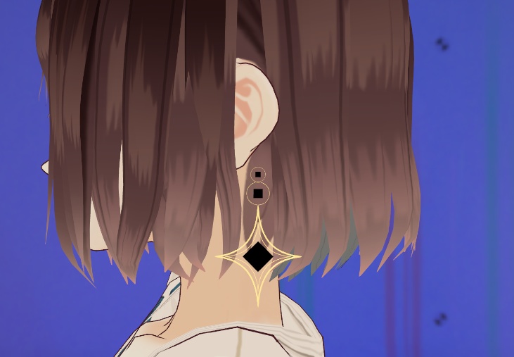 【VRChat想定】Kogitsune Gem Earring(宝石イヤリング / PhysBone対応)