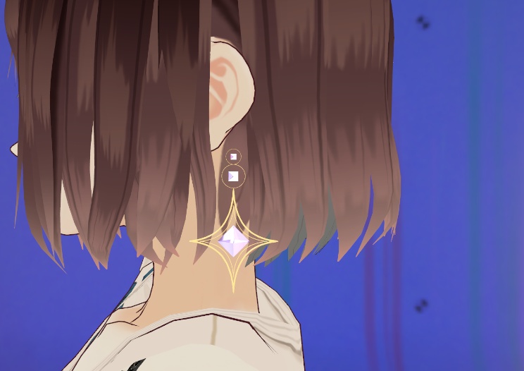 【VRChat想定】Kogitsune Gem Earring(宝石イヤリング / PhysBone対応)