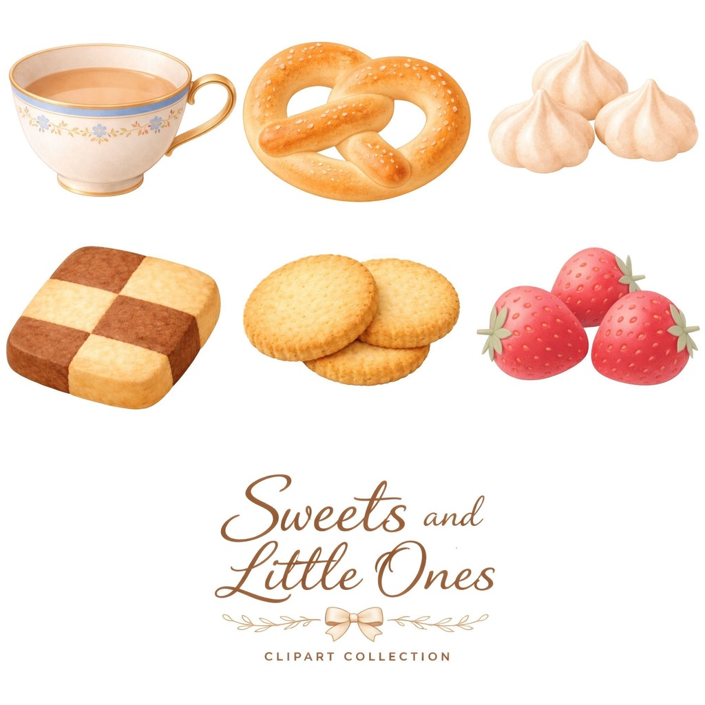 【36PNG クリップアート】Sweets and Little Ones ~お菓子と子供たち~