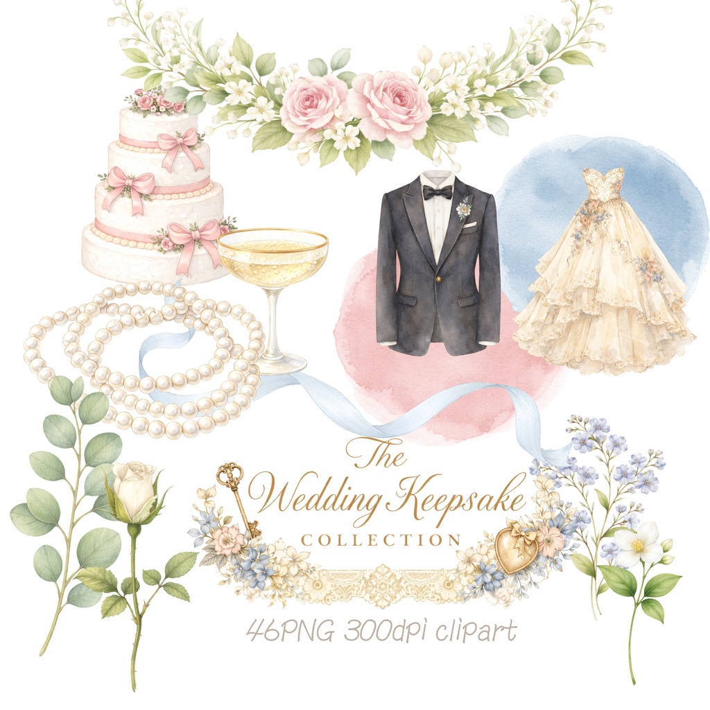  【46PNG　クリップアート】The Wedding Keepsake 〜永遠を誓う、とっておきの一日〜